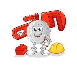 rock plumber cartoon. cartoon mascot vector