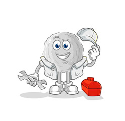 rock mechanic cartoon. cartoon mascot vector