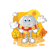 Obraz na płótnie Canvas rock in the autumn. cartoon mascot vector