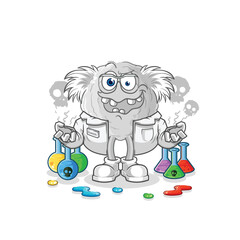 rock mad scientist illustration. character vector