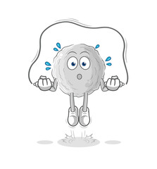 rock jump rope exercise. character vector