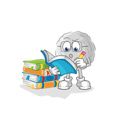 rock studying mascot. cartoon vector