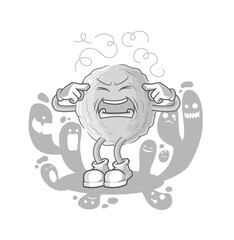 depressed rock character. cartoon vector