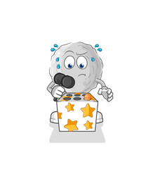 rock play whack a mole mascot. cartoon vector