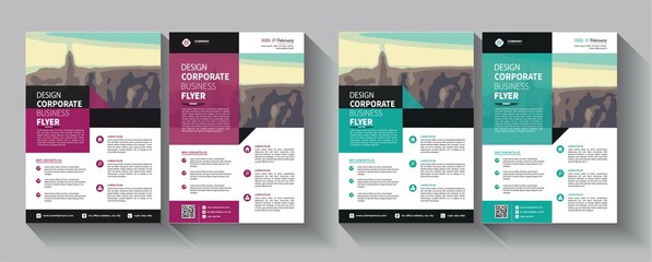 Business abstract vector template. Brochure design, cover modern layout, annual report, poster, flyer in A4 with colorful triangles, geometric shapes for tech, science, market with light background