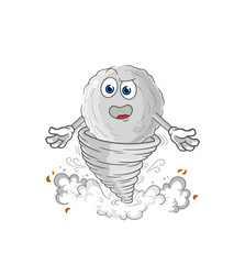 rock in the tornado cartoon character vector