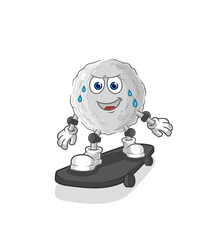 rock riding skateboard cartoon character vector