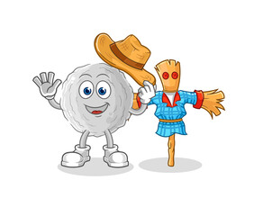 rock with scarecrows cartoon character vector