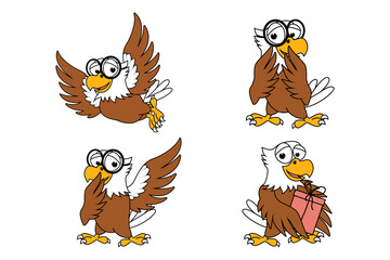 Obraz premium cute eagle animal cartoon graphic