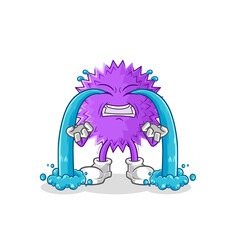 spiky ball crying illustration. character vector
