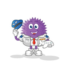 spiky ball pilot mascot. cartoon vector