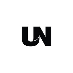 Letter UN simple logo design vector