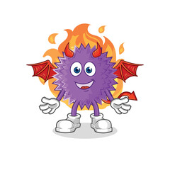 spiky ball archaeologists with fossils mascot. cartoon vector