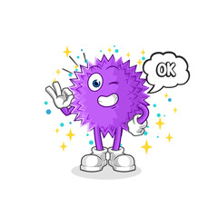 spiky ball marketing character. cartoon mascot vector