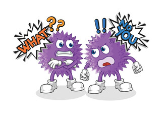depressed spiky ball character. cartoon vector