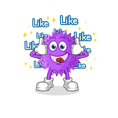 spiky ball with golf equipment. cartoon mascot vector