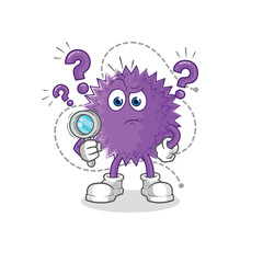 spiky ball searching illustration. character vector