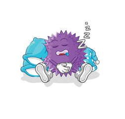 spiky ball sleeping character. cartoon mascot vector