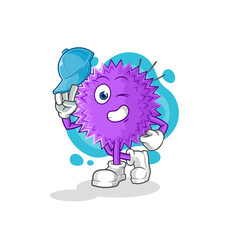 spiky ball young boy character cartoon