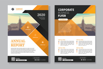 Business abstract vector template. Brochure design, cover modern layout, annual report, poster, flyer in A4 with colorful triangles, geometric shapes for tech, science, market with light background