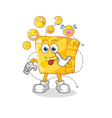 gold laugh and mock character. cartoon mascot vector