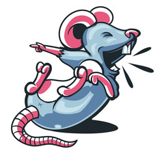 Character catoon illustration of mouse rat