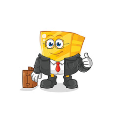 gold office worker mascot. cartoon vector