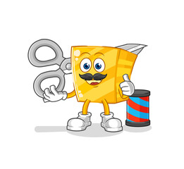 gold barber cartoon. cartoon mascot vector