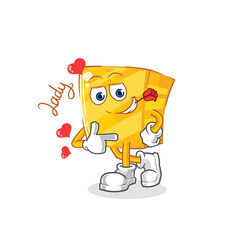 gold flirting illustration. character vector