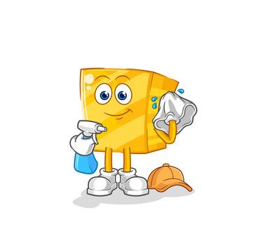 Gold Cleaner Vector. Cartoon Character