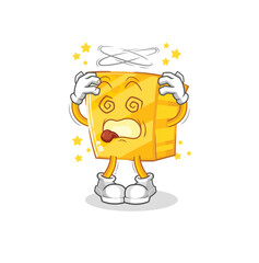 gold dizzy head mascot. cartoon vector