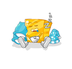 gold sleeping character. cartoon mascot vector