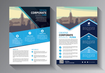 Business abstract vector template. Brochure design, cover modern layout, annual report, poster, flyer in A4 with colorful triangles, geometric shapes for tech, science, market with light background