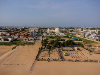 Aerial view of Palais des Congres in Cotonou, Benin