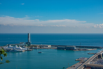 Obraz premium view of the port of barcelona