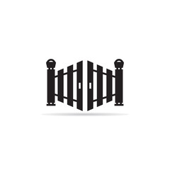 house gate icon on white background