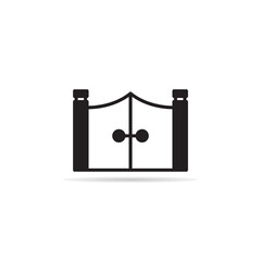 house gate icon on white background