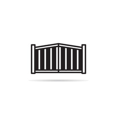 gate and fence icon vector illustration