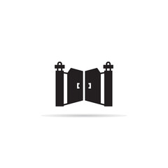 gate and fence icon vector illustration