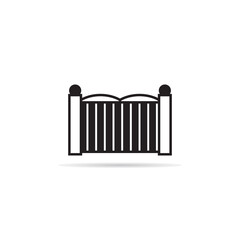 gate and fence icon vector illustration