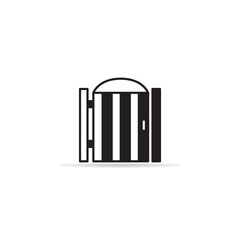 gate and fence icon vector illustration