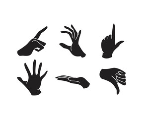 Obraz premium set of silhouette hand gestures illustration
