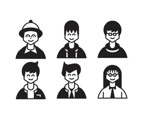 people characters and avatars set illustration