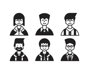 people characters and avatars set illustration