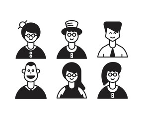 people characters and avatars set illustration