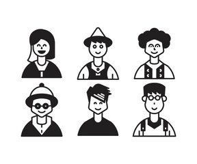 people characters and avatars set illustration