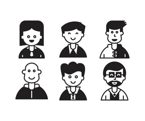 people characters and avatars set illustration