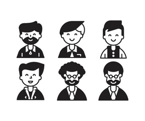 people characters and avatars set illustration