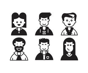 people characters and avatars set illustration