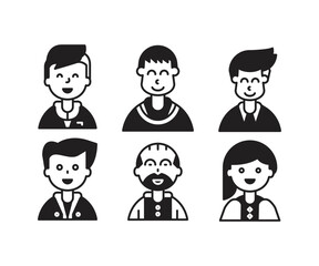 people characters and avatars set illustration